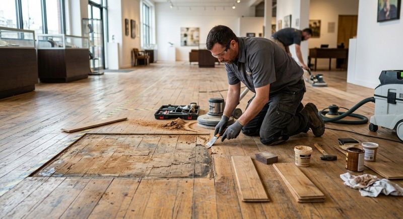 Our team working on Wood Floor Service projects in Woodbridge, VA