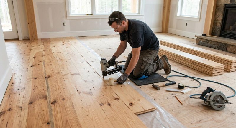 Pine Floor Installation in Woodbridge, VA